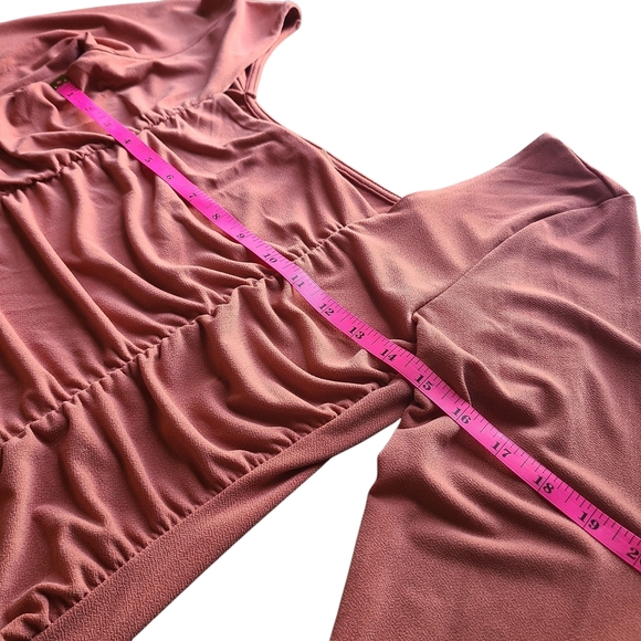 Willow + Root Rose Ruched Square Neck Long Sleeve Bodysuit NWT Size L - Picture 11 of 13